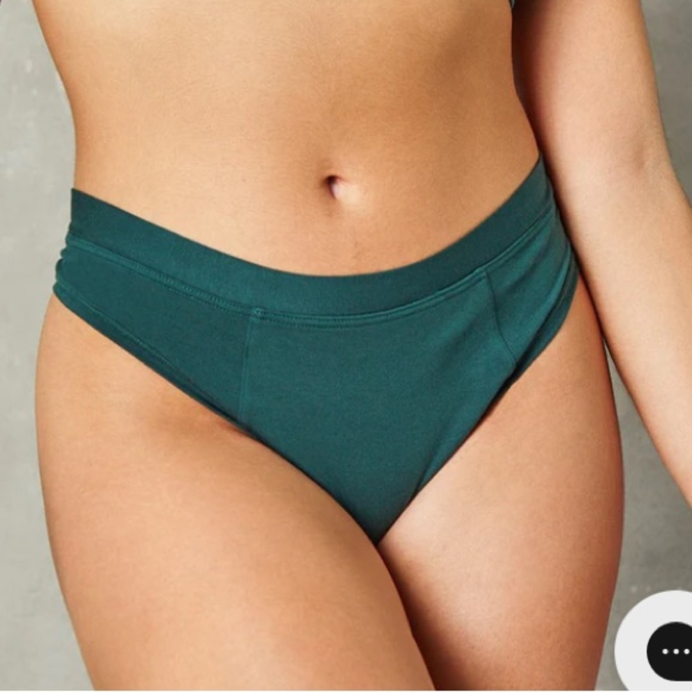 NWT sustainable Thong - mineral tencel undies dark green size large